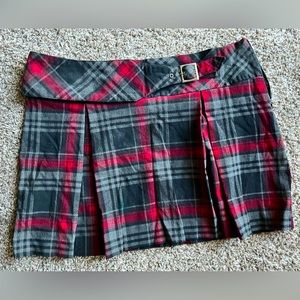 Vintage pleated plaid skirt